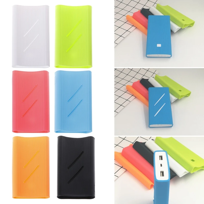 

For Xiaomi 2 20000 mAh Power Bank Soft Case External Battery Charge Silicone Anti-slip Skin Full Protective Cover