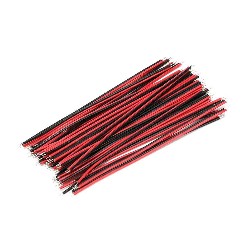 50Pcslot Red Black Abreast Line 26AWG 80mm 150MM length LED Line Connecting Tin Plating Wire DIY 2P Electronic Wire Welding (5)