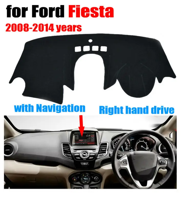 RKAC Car dashboard covers mat for Ford Fiesta ST with navigation 2008