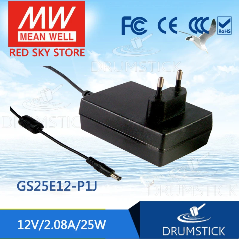

Advantages MEAN WELL GS25E12-P1J 12V 2.08A meanwell GS25E12 12V 25W AC-DC Industrial Adaptor
