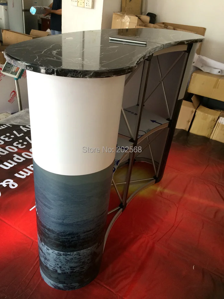 

Banner Stand Pop Up Podium Counter Display Trade Show Booth FREE Print & Ship