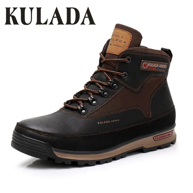 US $32.61 KULADA New Boots Men Winter Snow Boots Men Outdoor Activity Sneakers Boots Warm Lace Up High Top Fa