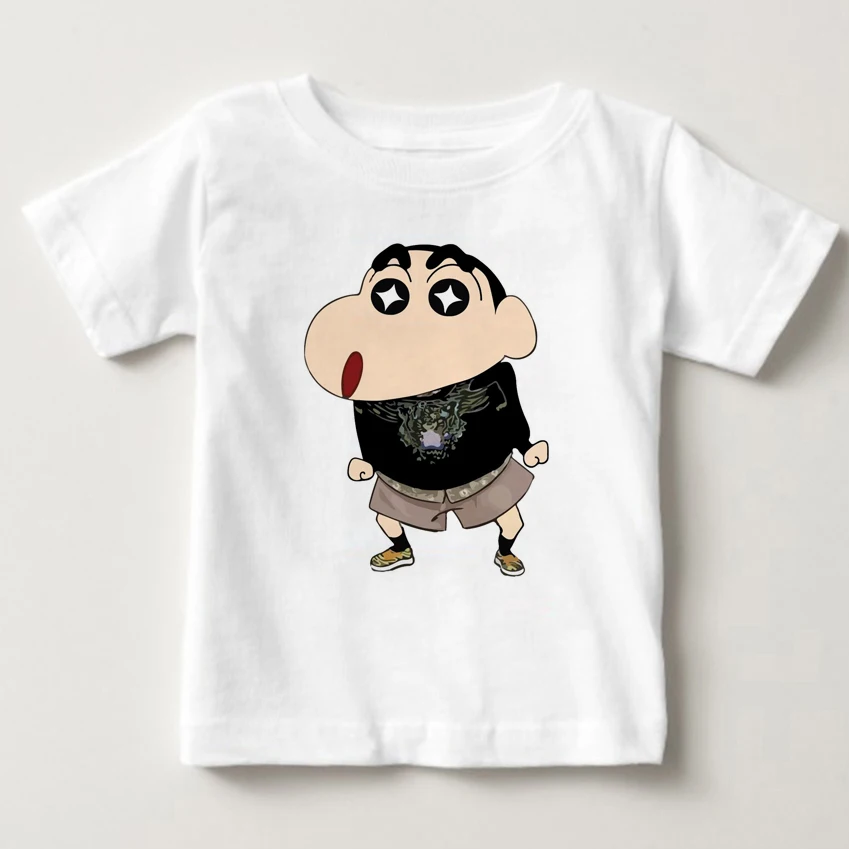 Crayon shin-chan одежда Японии аниме футболка с коротким рукавом для детей Crayon shin летние футболки белый топ для мальчиков Одежда для девочек MJ