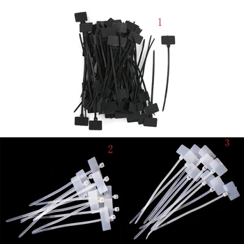 

100pcs Easy Mark 100mm Nylon Cable Ties Tag Labels Plastic Loop Ties Markers Cable Tag Self-locking Zip Ties