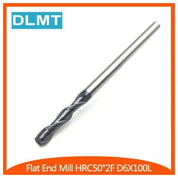 

HRC50 2F-D6.0X100L 6mm 1pcs Solid Carbide Flat Square Spiral Milling Cutter for CNC Lathe Mold Working Index Milling Tool