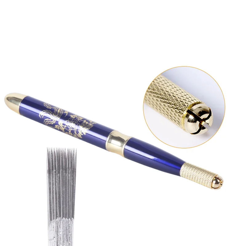 Дизайн быстро брови постоянный Косметика 40pin круглый лезвия microblading tebori иглы для туман для бровей 50 шт