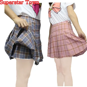 

Pleated Skirts Womens High Waist Saia Plissada Harajuku Cheerleader Skater Skirt Shorts Girls School Skirt Uniform