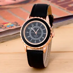Модные женское из искусственной кожи ремешок аналоговые кварцевые наручные часы Новое высокое качество роскошные часы