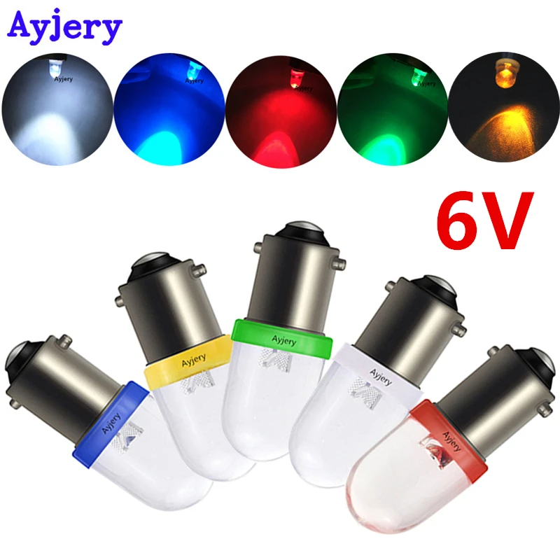 

AYJERY 100 PCS BA9S T4W T11 1 SMD F8 1LED Light Bulb Convex Lens AC DC 6V 6.3V Pinball Machine White Blue Red Green Yellow