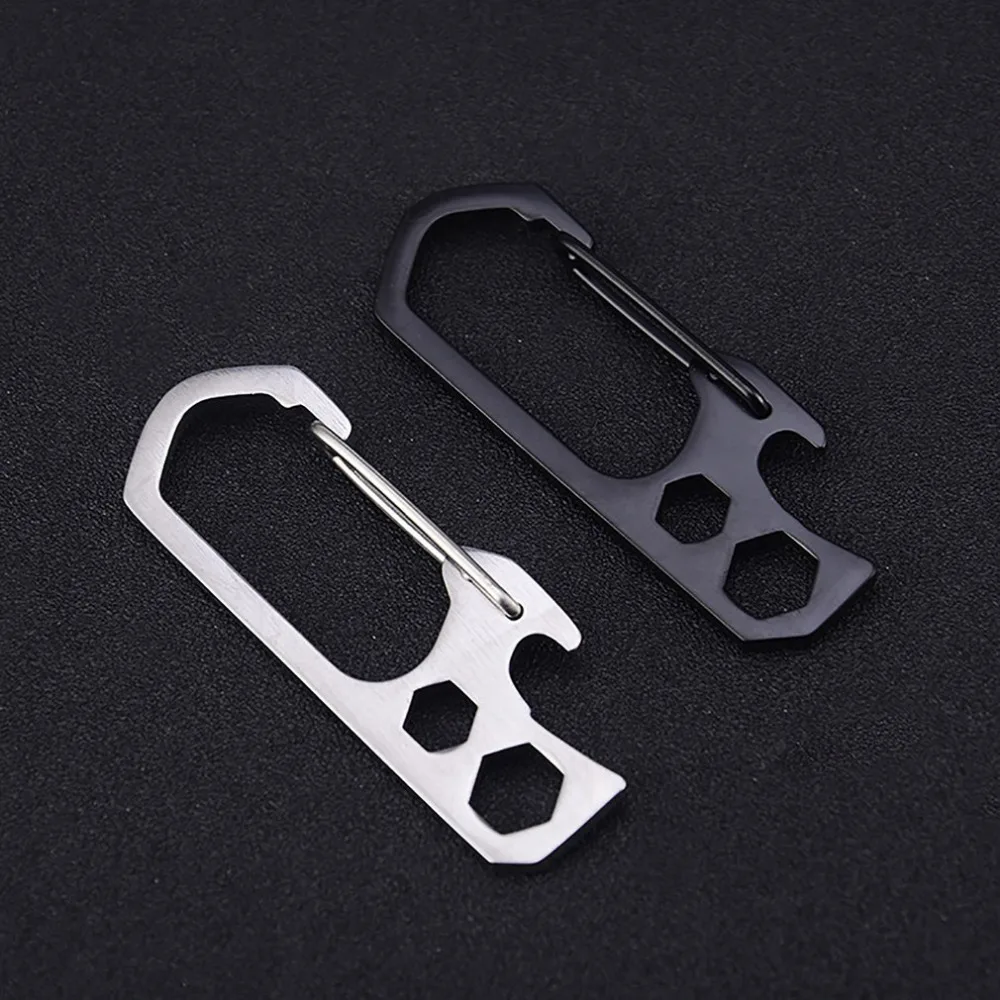 

Stainless Steel Hanging Buckle Portable Bottle Opener Snap Clip for Outdoor Mountaineering Supply Climbing Accessories