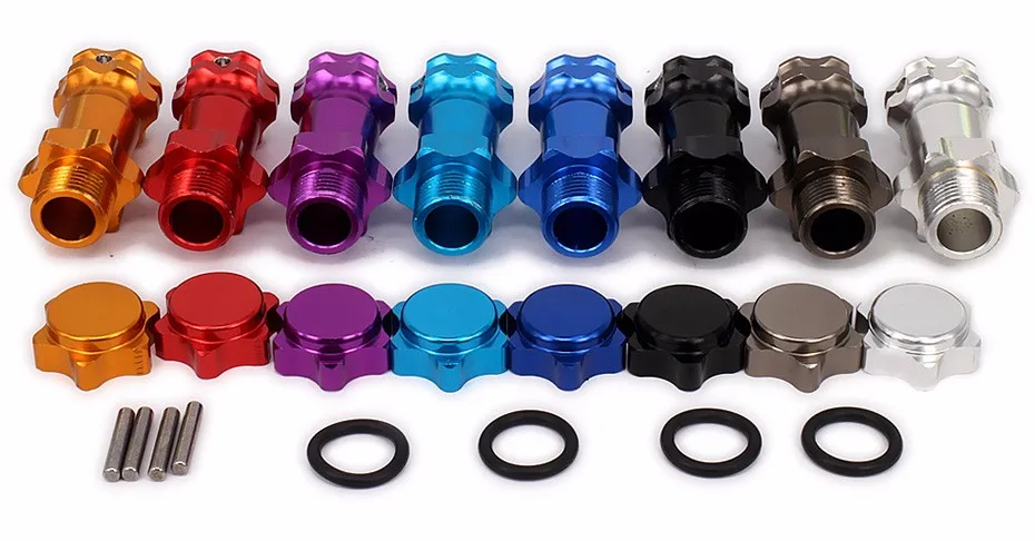 wheel hex hub 17mm 37mm extension Adapter 12mm anti-dust capx4 for 1.8 rc car (6)