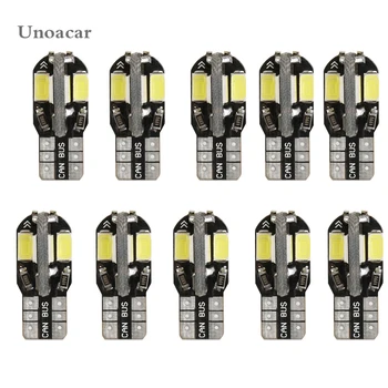 

10pcs/lot T10 5630 5730 8SMD Clearance Light Bulbs License Plate Lights Car LED Bulbs 6500k Car Side Wedge Light White 12v DC