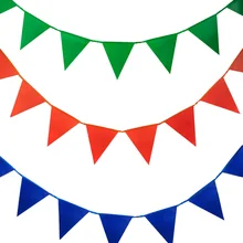 7 м 18 флагов зеленый, красный, белый для дня рождения шелковые баннеры Вымпел детский душ Свадебные гирлянды из флажков вечерние украшения