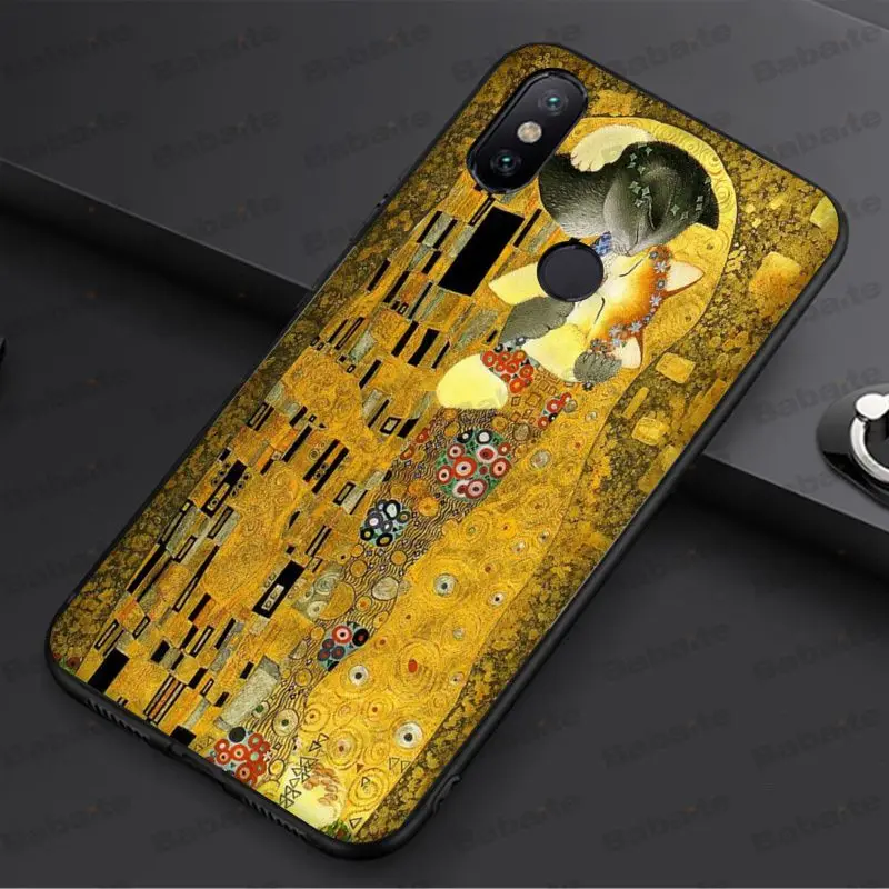 Babaite Kiss by Gustav Klimt дизайн черный ТПУ мягкий чехол для телефона redmi 5 plus 5A 6pro 4X note5A note4x note7 6A чехол