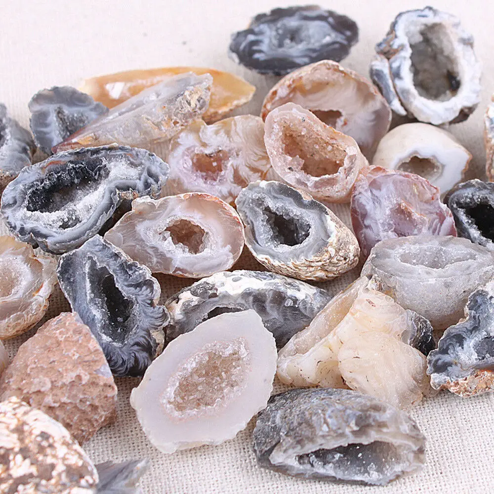 1 шт. натуральный агат Geode коллекция рукоделия минералы целебные кристаллы Камни бусины половинки для Diy кулон для женщин Изготовление ювелирных изделий