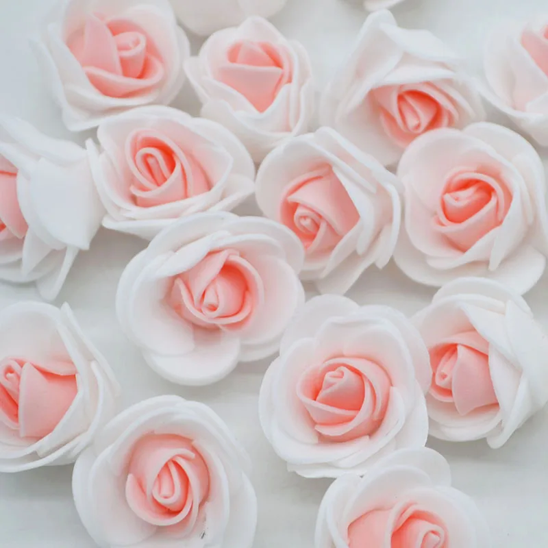 

50 Heads 3cm Rose Flowers Artificial Foam Flower DIY Craft Handmade Scrapbooking Fake Flowers for Home Wedding Decoration 7Z