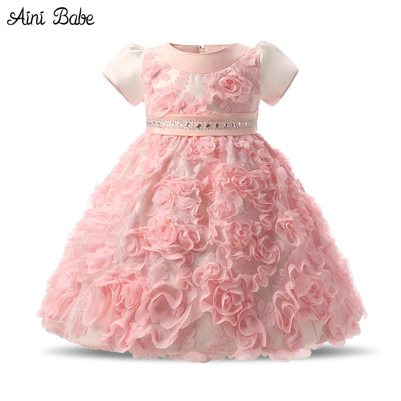 Flowers Baby Frock Designs Newborn Baby Girl Baptism Gown Tutu First