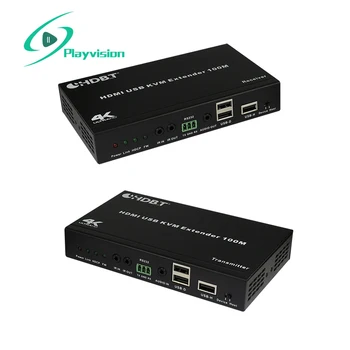 

Playvision HDBaseT HDMI USB KVM Extender 100m over Cat5e/Cat6 support HDMI2.0 HDCP2.2 USB2.0 4k IR RS232
