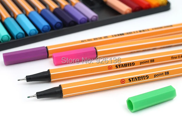 

Free shipping Stabilo Point 88 Fineliner Marker Drawing Pen 0.4 mm 25 Color Assorted Set