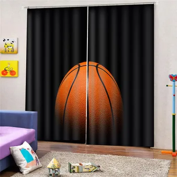 

3D Digital Print Basketball Blackout Curtains Bedroom Faux Modern thick Living room Window made Home Decor Draps AP24