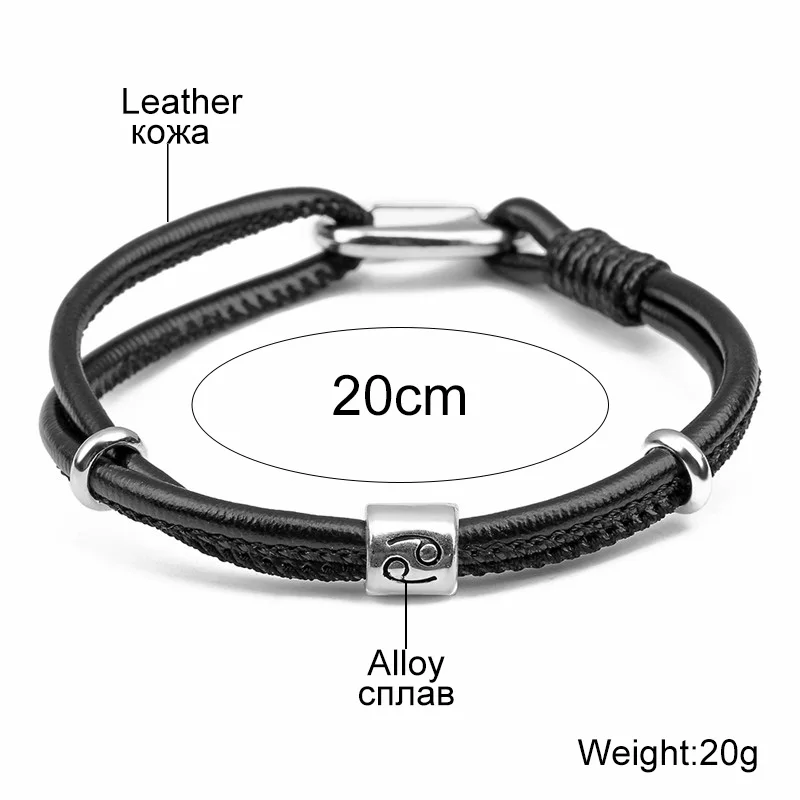 Title 6, 12 bracelet en cuir Constellation