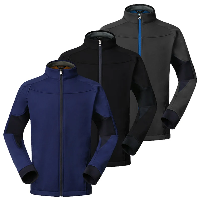 Outdoor Spring Autumn Men's Soft shell Windproof Thermal Jacket Fleece