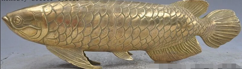 

zhaorui603++17"lucky china fengshui brass copper animal fish statue art Sculpture Decoration