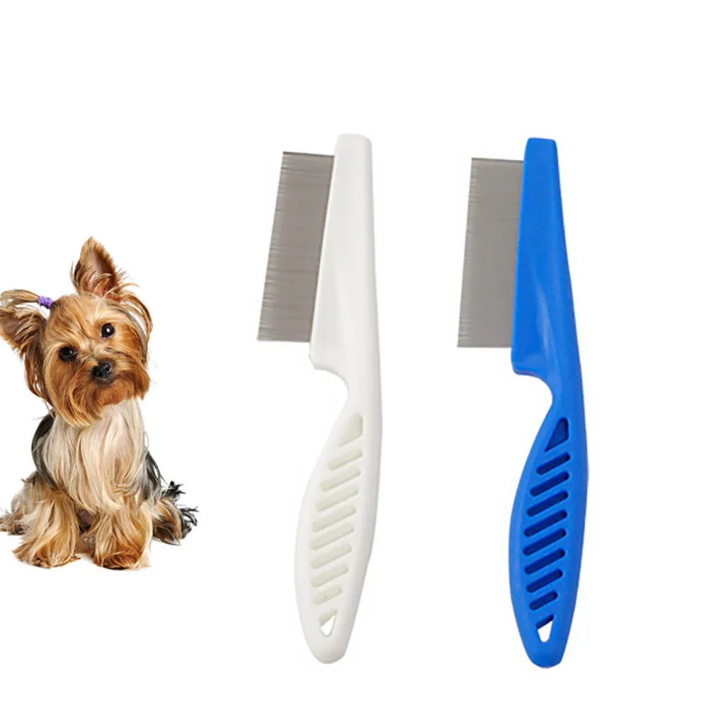 

Hot Sale Pet Hair Grooming Comb Flea Shedding Brush Puppy Dog Stainless Comb dog brush dieren benodigheden hond