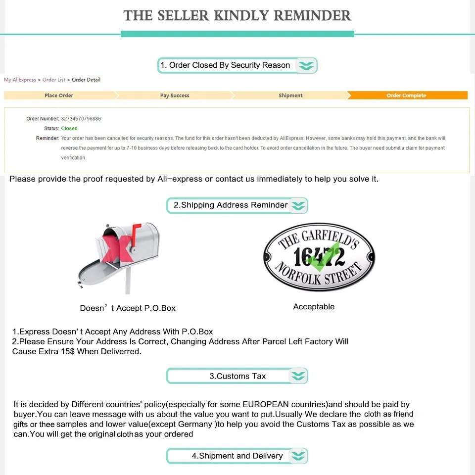 seller kind reminder A