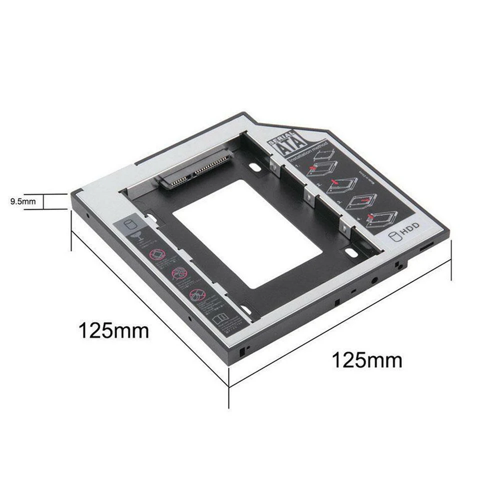 9,5 мм Универсальный SATA 2nd HDD SSD карман для жесткого диска корпус для CD/DVD-ROM Оптический отсек