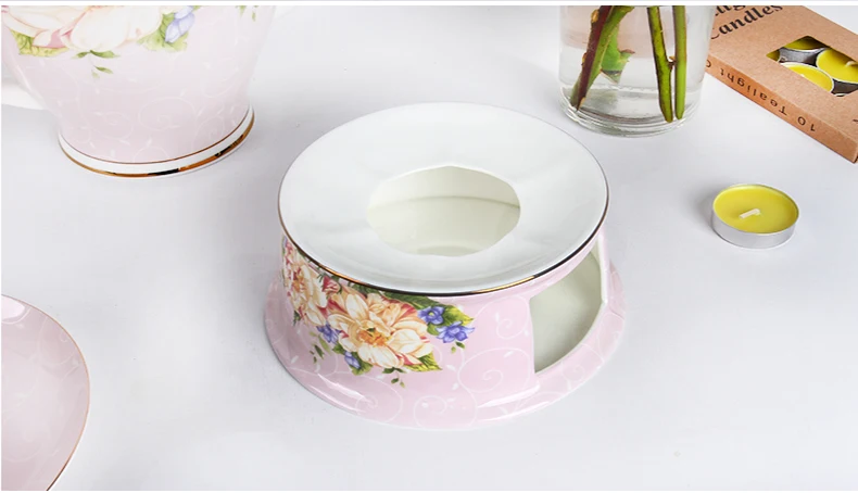 Современный простой костяного фарфора нагревательная База белый керамический вареный цветок чай свеча теплоизоляция база чай церемония аксессуары