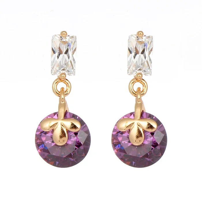 Женские серьги подвески с фианитами желтого и золотого цвета|earring gauges|swing matswing coat |