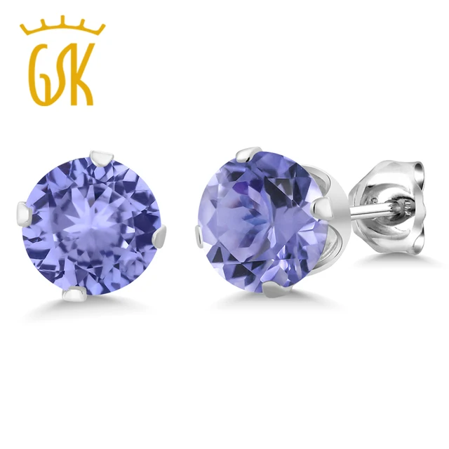 Gemstoneking 1 25 Ct 5mm Round Genuine Tanzanite Stud Earrings 925 Gemstoneking 1 25 Ct 5mm Round Genuine Tanzanite Stud Earrings 925 Sterling Silver Jewelry Designer Brand For
