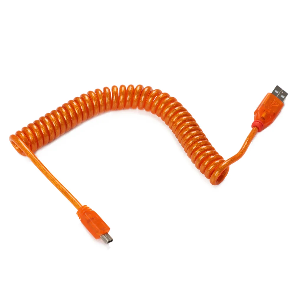 Высококачественный мини-usb 2,0 кабель Lindy прочная линия передачи данных 2 метра 5 Pin спиральный кабель пружинный кабель для клавиатуры