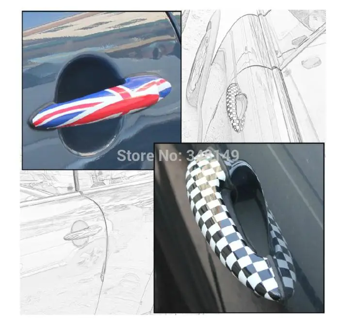 

2 x car sticker door handle sticker For BMW MINI COOPER
