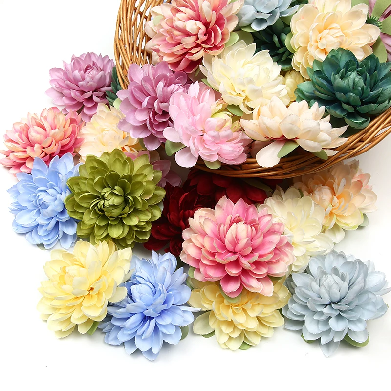 

1Pcs Silk Artificial Flowers Big Chrysanthemum for Wedding Home Decoration DIY Craft Bridal Wreath Scrapbooking Fake Flower Head