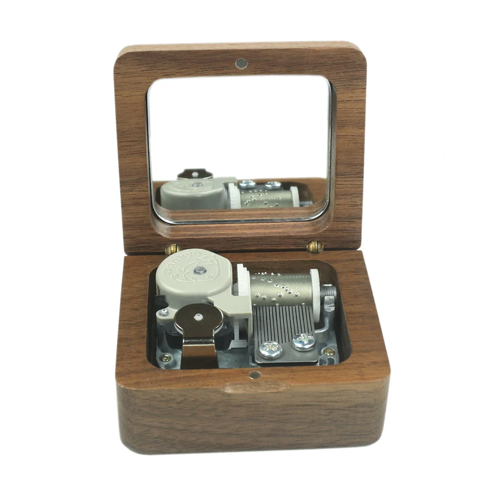 Sinzyo Handmade Wooden Beauty and the beast Music Box Wood Carved Mechanism Musical Box Gift For Christmas Valentine's day 3