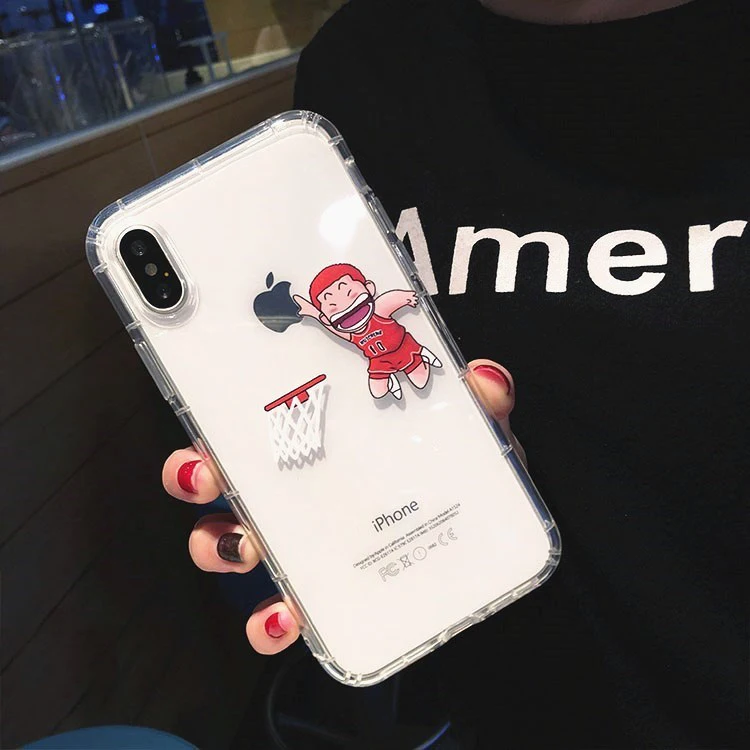 Cute Cartoon Slam Dunk Case For iPhone 13 12 11 Pro Max X 6 6s 7 8 Plus Xr Xs Max Coque Anime Funda Soft Transparent Clear Cover iphone 13 pro max case