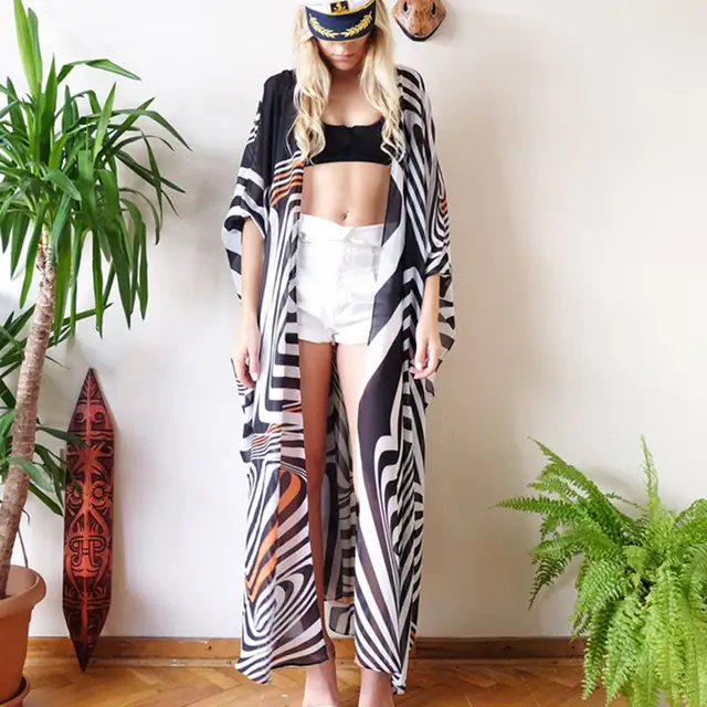 zebra print beach cover up