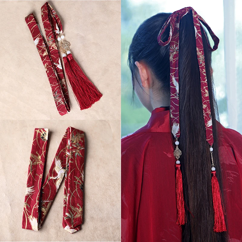 

Antique Cotton Linen Printed Hair bands Traditional Chinese Clothing Hair Ornaments Vintage Head Accessories Hair Rope Jewelry