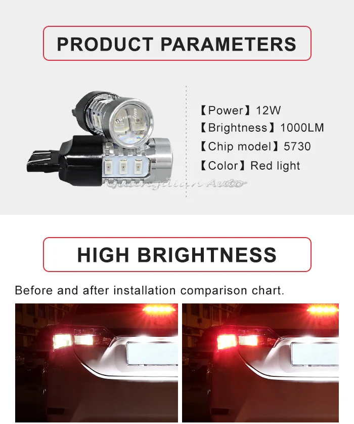 Tcart автомобиля светодиодный 7443 5730 15SMD тормозной стоп-сигналы для Защитные чехлы для сидений, сшитые специально для Toyota Corolla e150 e160 e170 аксессуары 2008 2011