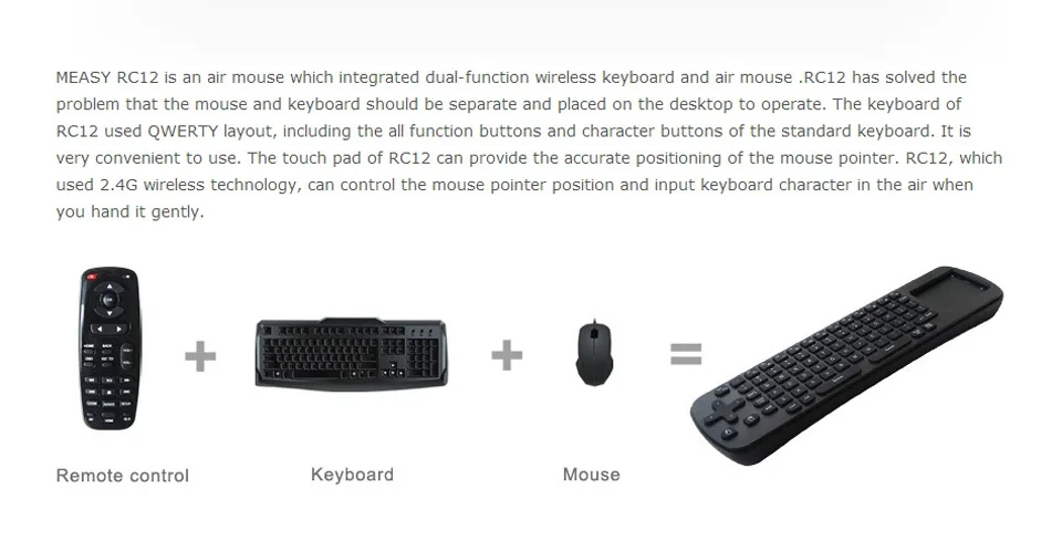Оригинальная клавиатура Measy RC12 с воздушной мышью на русском/английском языке с сенсорной панелью для Android tv Box/PC/IP tv высокого качества-20 шт