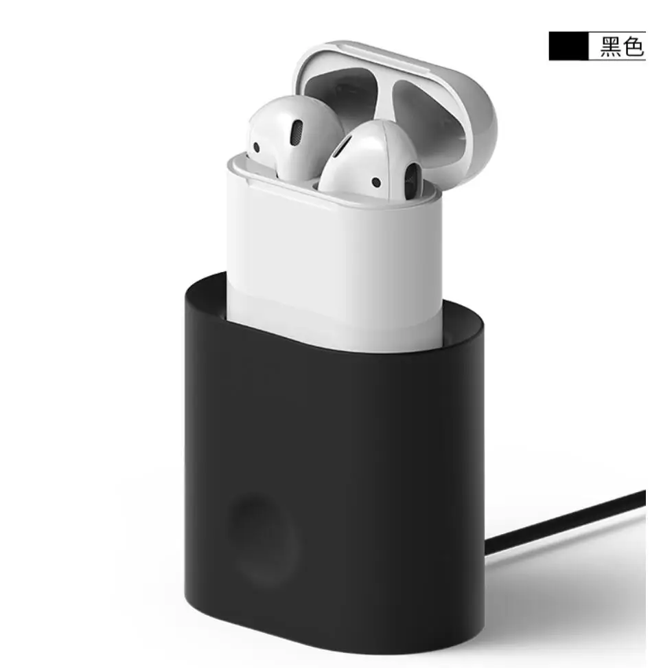 

hot Charger for apple AirPods Earphone Headset Charging Dock Station Soft Silicone Desk Base Stand Holder for Air Pods Chargers