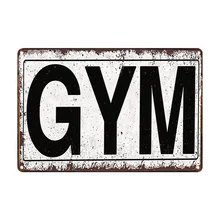 Retro gimnasio placa Metal deporte signos pintura Fitness ejercicio cartel Vintage pared arte pegatina decoración aviso foto Pantalla 20x30cm