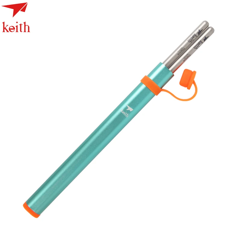 

keith Dinner Chinese Chopsticks With Chopsticks Holder Camping Cutlery Children Chopsticks Picnic Titanium Chopsticks