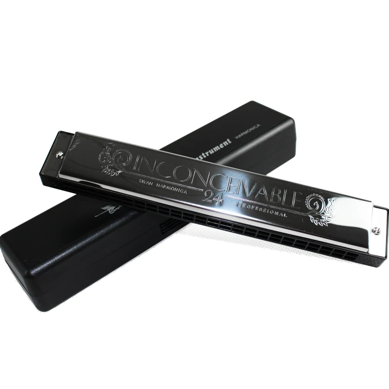 

Swan Harmonicas 24 Holes Copper Board Octave Harmonica Performance Harps Musical Instruments Woodwind Accordions In Box SW24-4