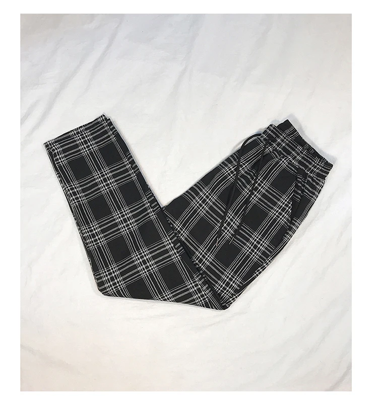 Lappster mulheres streetwear calças xadrez 2020 harajuku