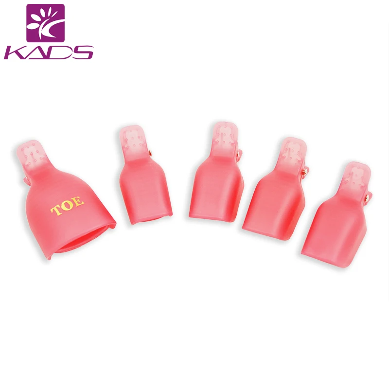 

KADS New 5pcs/Pack Pretty Good Acrylic Nail Clip Nail Polish Removers Plastic Nail Art Soaker Caps Clip UV Gel Tool