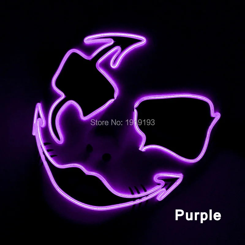 

2017 New Brand Bulksale 20pcs Arrow Shape EL Wire Light Up Easter Mask Sound Sensitive Neon Led Strip Party Mask for Cosplay