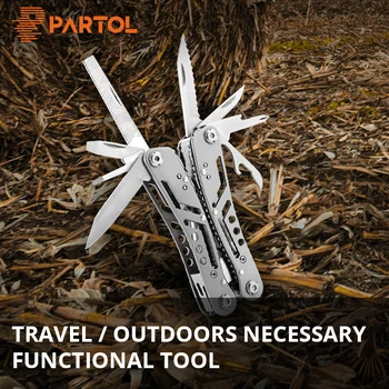 

Partol 24 in 1 Multitool Pliers Multifunction Pocket Folding Knife Wire Cutter Outdoor Car Hand Tool Scissors Screwdriver Kit